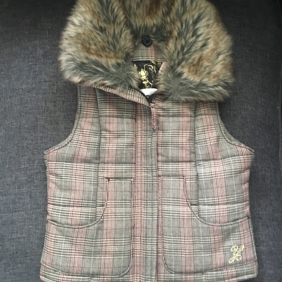 Yes Other - Girls 10-12 Vest With Faux Fur Collar